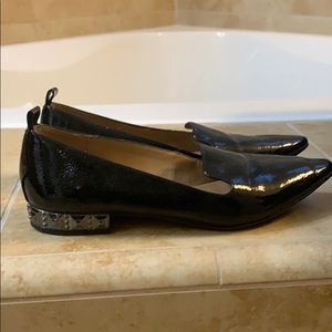 Franco Sarto Black Patent Leather Flats